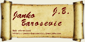 Janko Barošević vizit kartica
